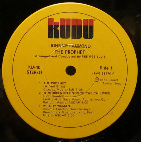 Johnny Hammond : The Prophet (LP, Album, Nor)