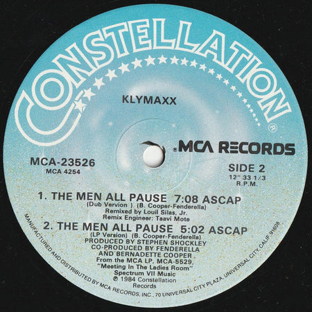 Klymaxx : The Men All Pause (12")