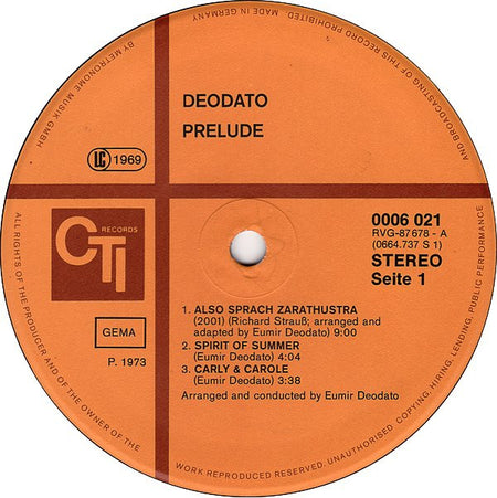 Eumir Deodato : 2001 (LP, Album, RE, Gat)