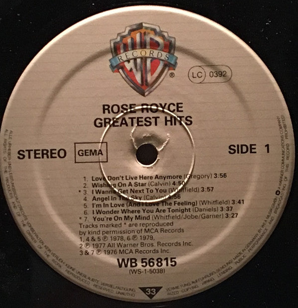 Rose Royce : Greatest Hits (LP, Comp)