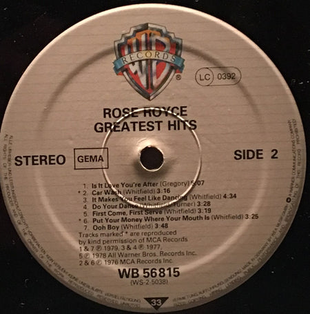 Rose Royce : Greatest Hits (LP, Comp)