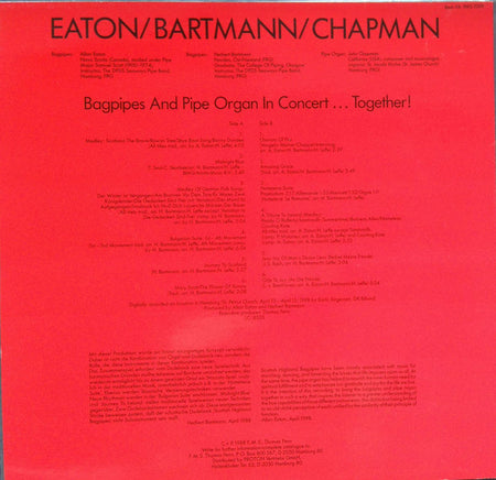 Allan Eaton (3) / Herbert Bartmann / John Chapman (9) : Pipes Up! (LP)