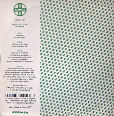 Bochum Welt : Feelings On A Screen (12", EP)