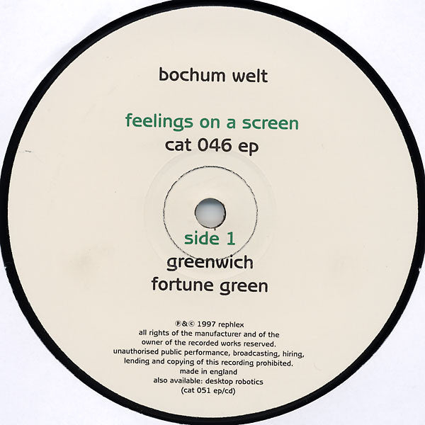Bochum Welt : Feelings On A Screen (12", EP)
