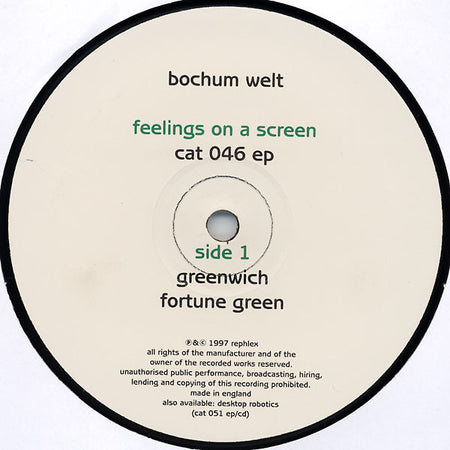 Bochum Welt : Feelings On A Screen (12", EP)