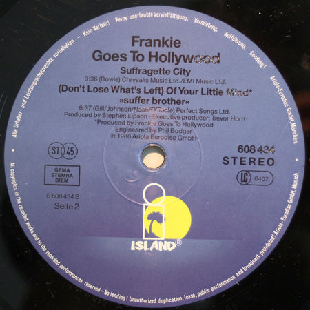 Frankie Goes To Hollywood : Rage Hard (+) (12", Maxi)