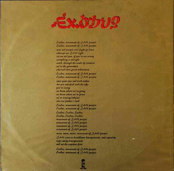 Bob Marley & The Wailers : Exodus (LP, Album, RP)