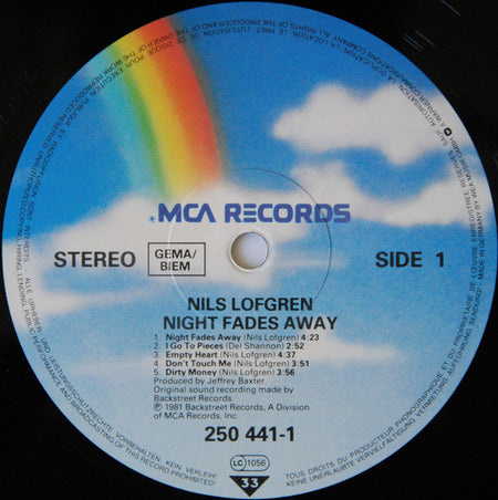 Nils Lofgren : Night Fades Away (LP, Album, RE)