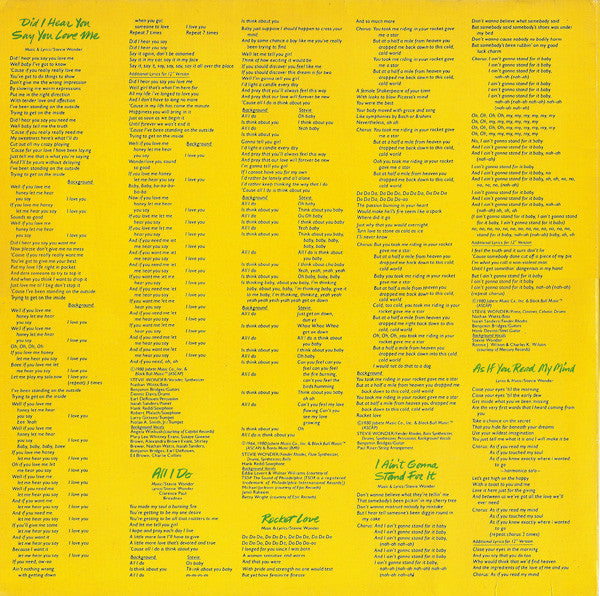 Stevie Wonder : Hotter Than July (LP, Album, Gat)