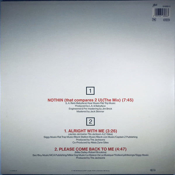 The Jacksons : Nothin (That Compares 2 U) (12", Maxi)