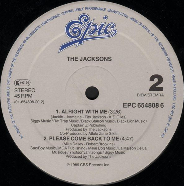 The Jacksons : Nothin (That Compares 2 U) (12", Maxi)