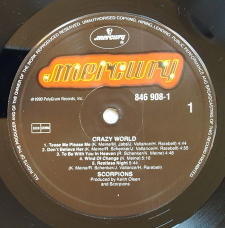 Scorpions : Crazy World (LP, Album)