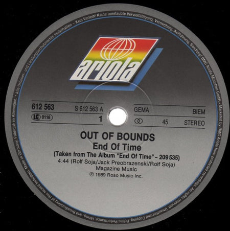 Out Of Bounds : End Of Time (12", Maxi)