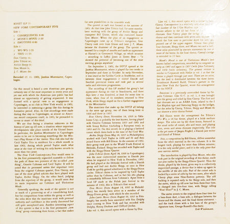 The New York Contemporary Five : Vol. 2. (LP, Album, RE)