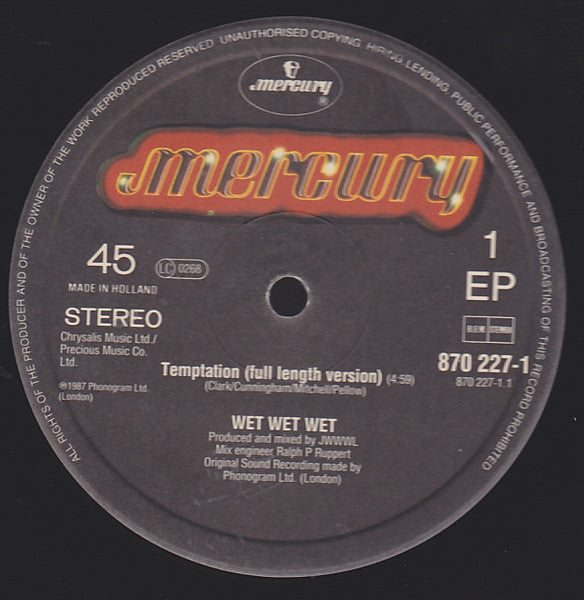 Wet Wet Wet : Temptation (12")