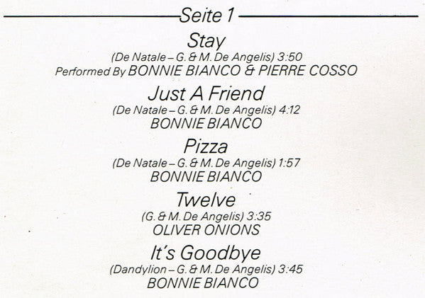Bonnie Bianco : Cinderella '87 (LP, Comp, DMM)