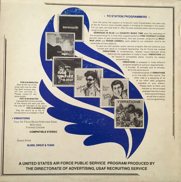 Blood, Sweat And Tears, Wolfman Jack, Roger Carroll : Vibrations (LP, Promo, Smplr)