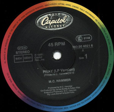 MC Hammer : Pray (12", Maxi)