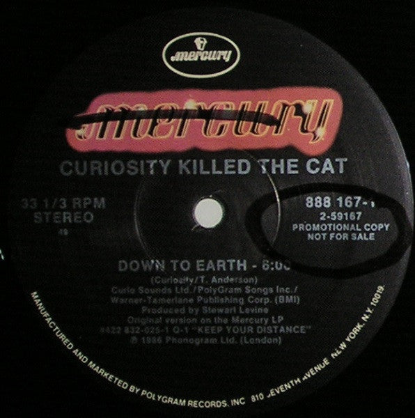 Curiosity Killed The Cat : Down To Earth (12", Promo)