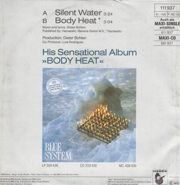 Blue System : Silent Water (7", Single)