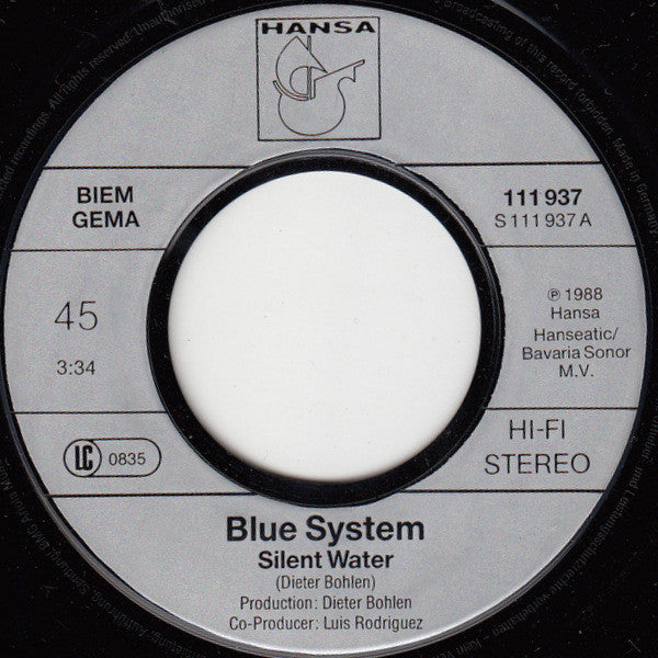 Blue System : Silent Water (7", Single)