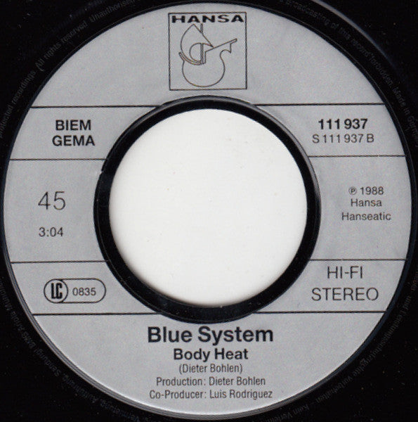 Blue System : Silent Water (7", Single)