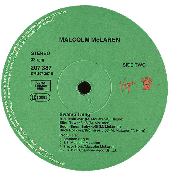 Malcolm McLaren : Swamp Thing (LP, Album)