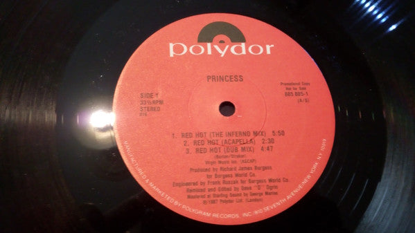 Princess : Red Hot! (12", Single, Promo)