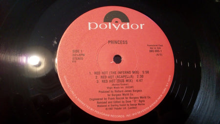Princess : Red Hot! (12", Single, Promo)
