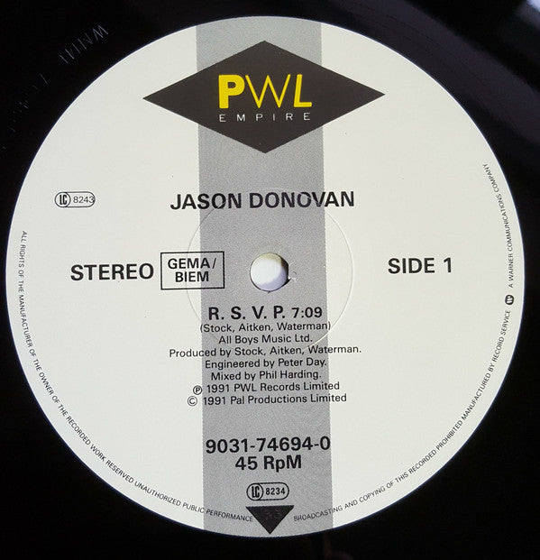 Jason Donovan : R S V P (12")