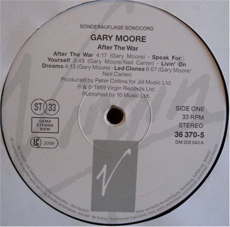 Gary Moore : After The War (LP, Album, Club)