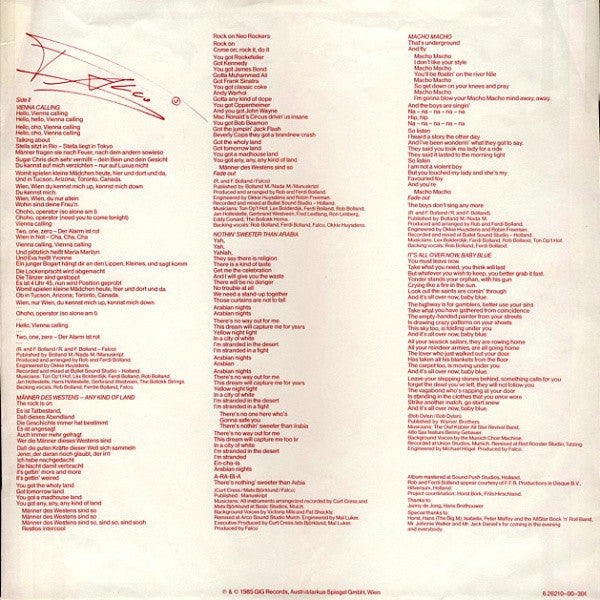 Falco : Falco 3 (LP, Album, Red)