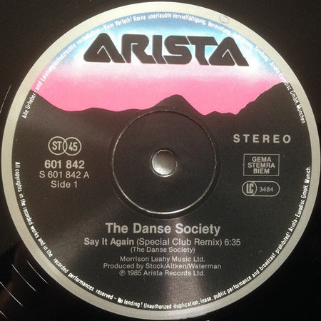 The Danse Society : Say It Again (Special Club Remix) (12", Maxi)