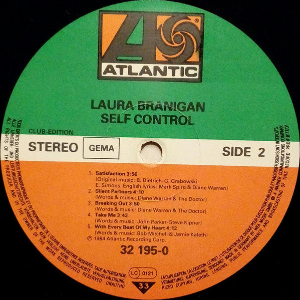 Laura Branigan : Self Control (LP, Album, Club)
