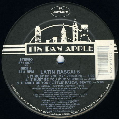 The Latin Rascals : It Must Be You (12")