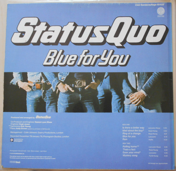 Status Quo : Blue For You (LP, Album, Club, Lam)