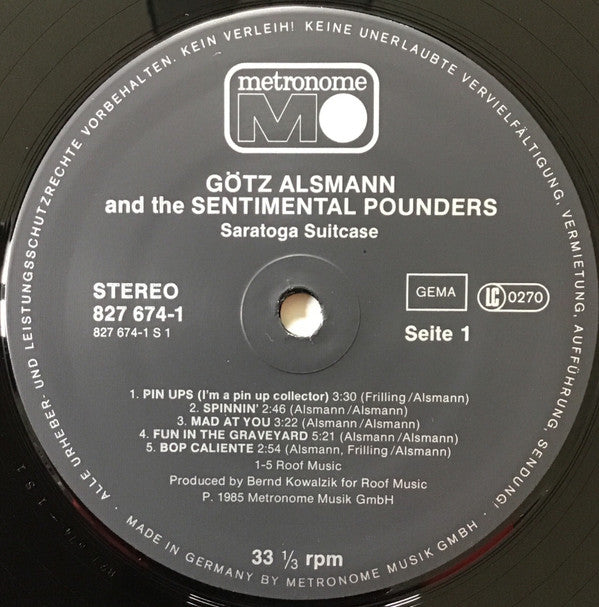 Götz Alsmann & The Sentimental Pounders : Saratoga Suitcase (LP, Album)