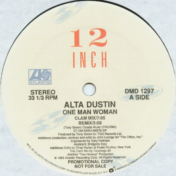 Alta Dustin : One Man Woman (12", Promo)