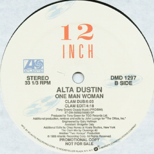 Alta Dustin : One Man Woman (12", Promo)