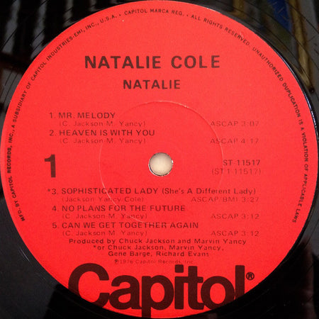 Natalie Cole : Natalie (LP, Album, Los)