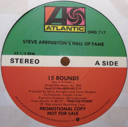 Steve Arrington's Hall Of Fame : 15 Rounds (12", Promo)