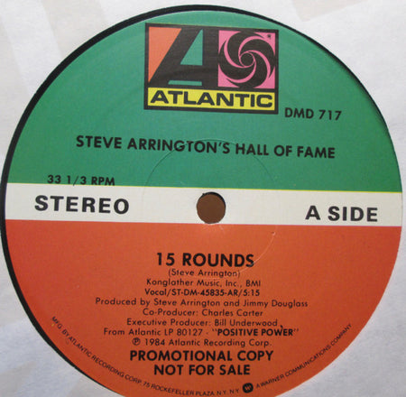 Steve Arrington's Hall Of Fame : 15 Rounds (12", Promo)