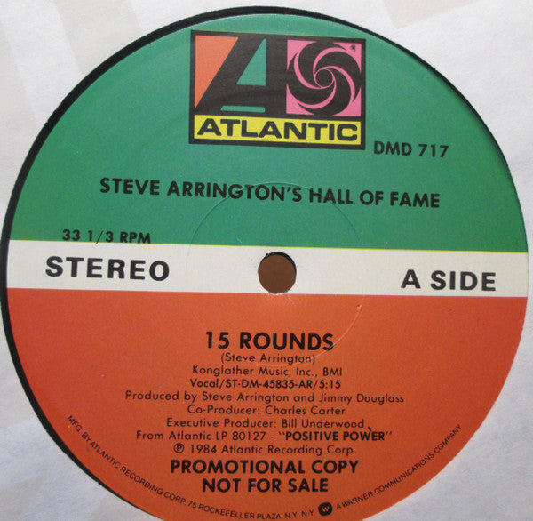 Steve Arrington's Hall Of Fame : 15 Rounds (12", Promo)
