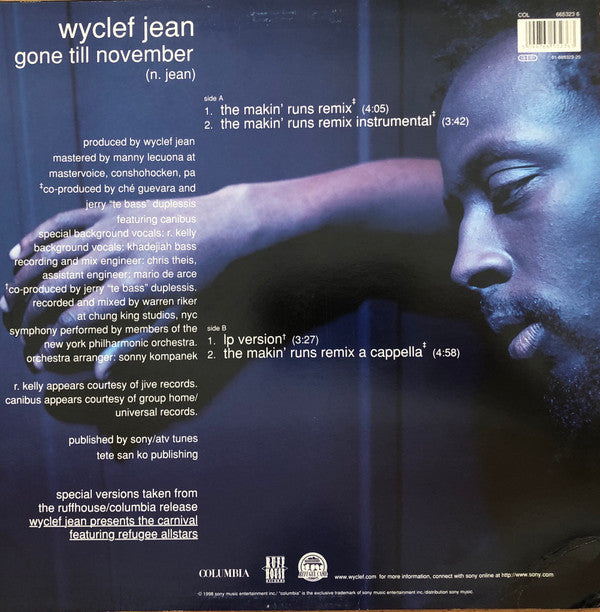Wyclef Jean : Gone Till November (12")