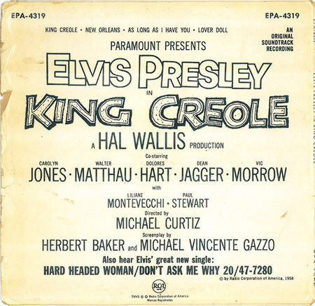 Elvis Presley : King Creole (7", EP, RP)