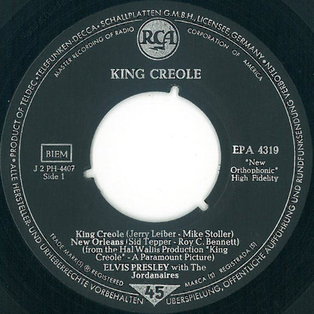 Elvis Presley : King Creole (7", EP, RP)