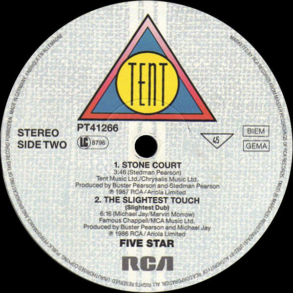 Five Star : The Slightest Touch (The Shep Pettibone Touch Remix) (12", Maxi)