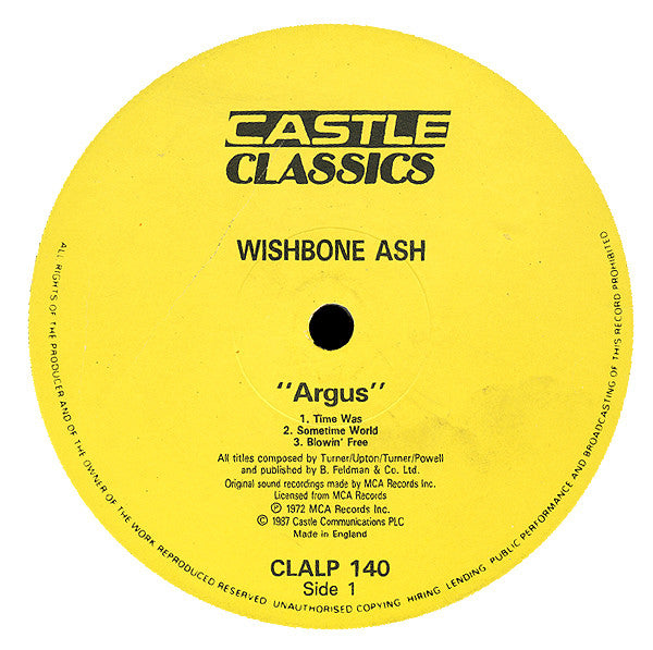 Wishbone Ash : Argus (LP, Album, RE)