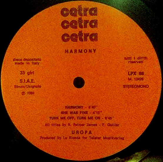 Uropa : Harmony (LP, Album)
