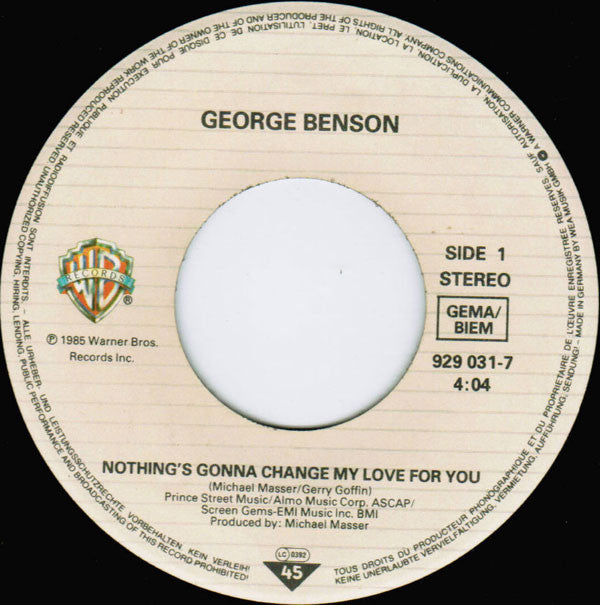 George Benson : Nothing's Gonna Change My Love For You (7", Single)